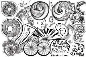1.6180339, Fibonacci, phi, geometric tattoo idea