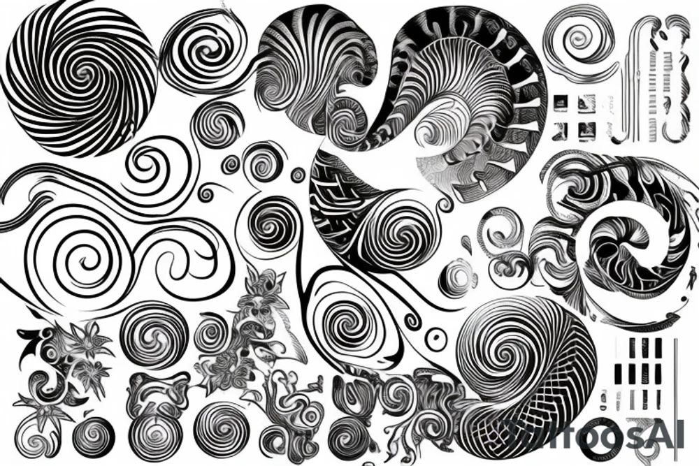 1.6180339, Fibonacci, phi, geometric, spiral, golden ratio tattoo idea