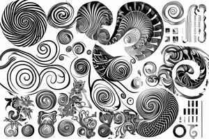 1.6180339, Fibonacci, phi, geometric, spiral, golden ratio tattoo idea