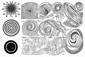 1.6180339, Fibonacci, phi, geometric, spiral, golden ratio, math tattoo idea