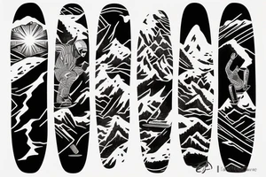 snowboard freeride in powder conditions as a fine line tattoo tattoo idea