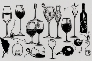 glass of wine tattoo idea