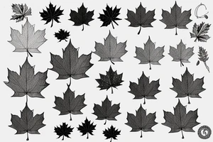 boy holding maple leaf tattoo idea