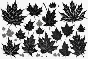 boy holding maple leaf tattoo idea