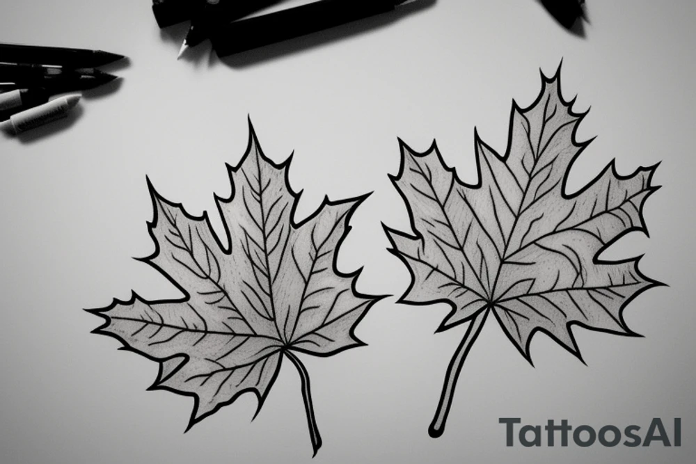 boy grabbing maple leaf tattoo idea