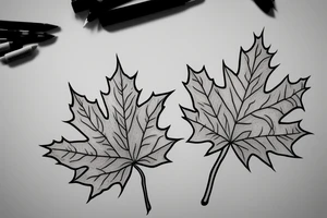 boy grabbing maple leaf tattoo idea