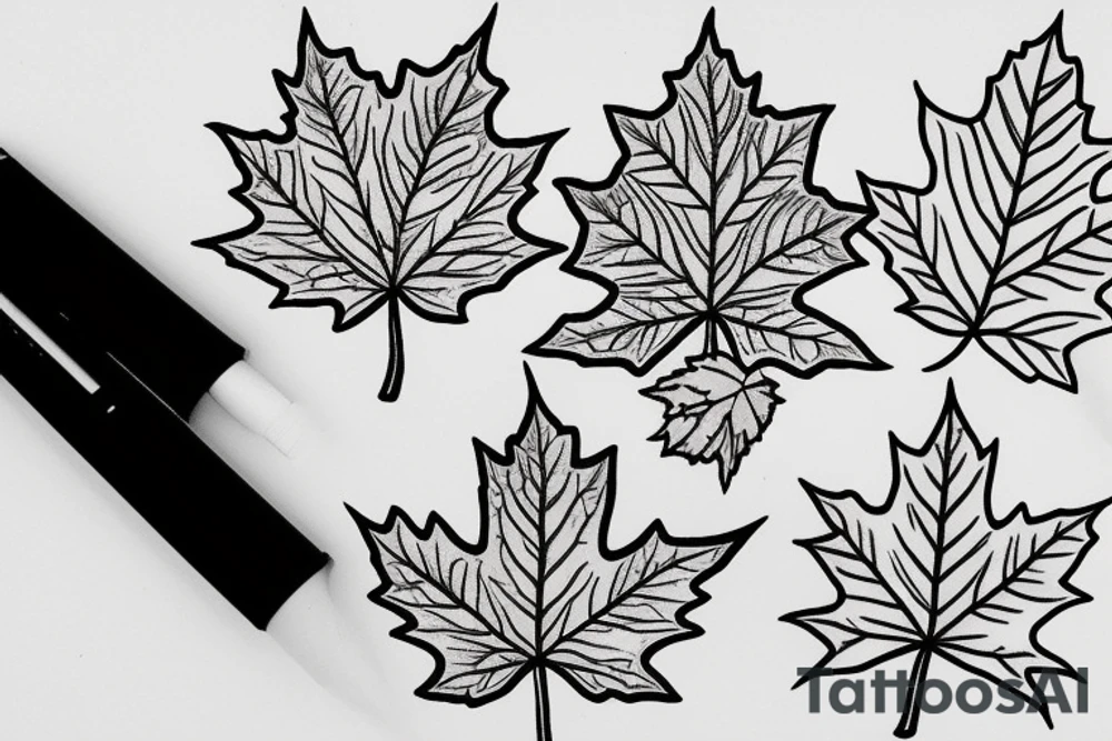 boy grabbing maple leaf tattoo idea