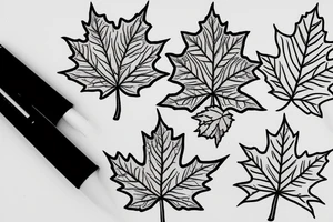 boy grabbing maple leaf tattoo idea