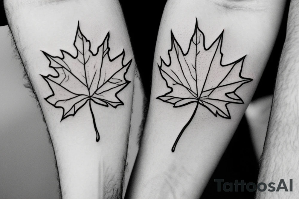 boy with maple leaf on hand tattoo idea