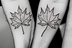 boy with maple leaf on hand tattoo idea