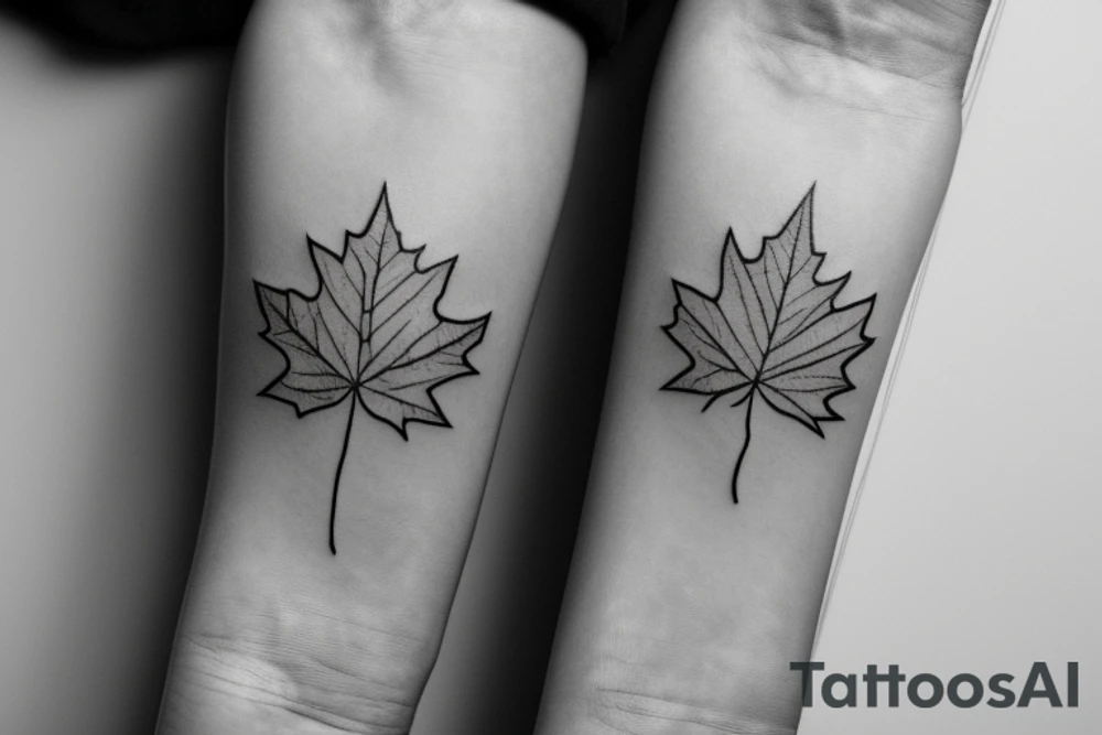 boy with maple leaf on hand tattoo idea