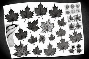 boy holding maple leaf tattoo idea