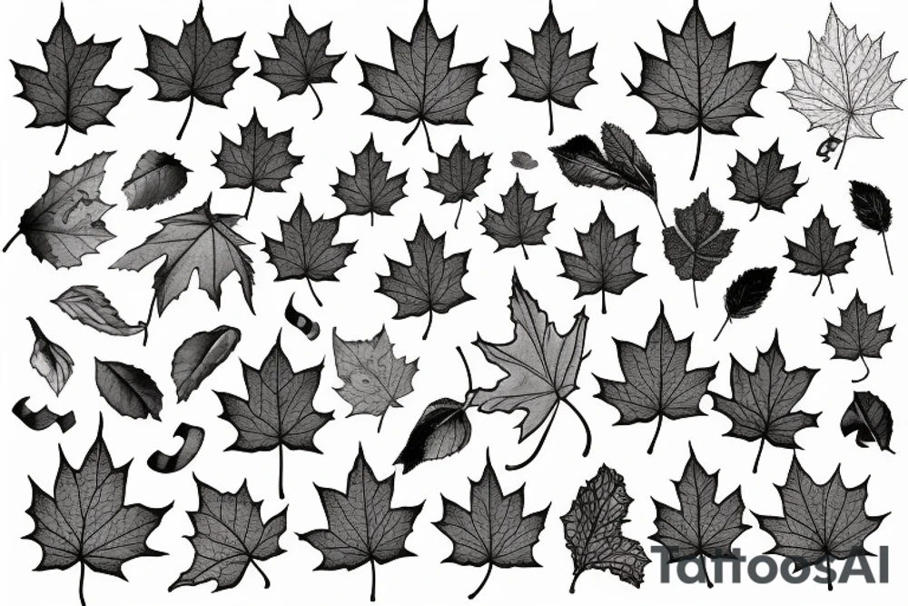 boy holding maple leaf tattoo idea