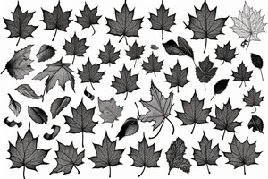 boy holding maple leaf tattoo idea
