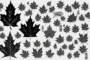 boy holding maple leaf tattoo idea