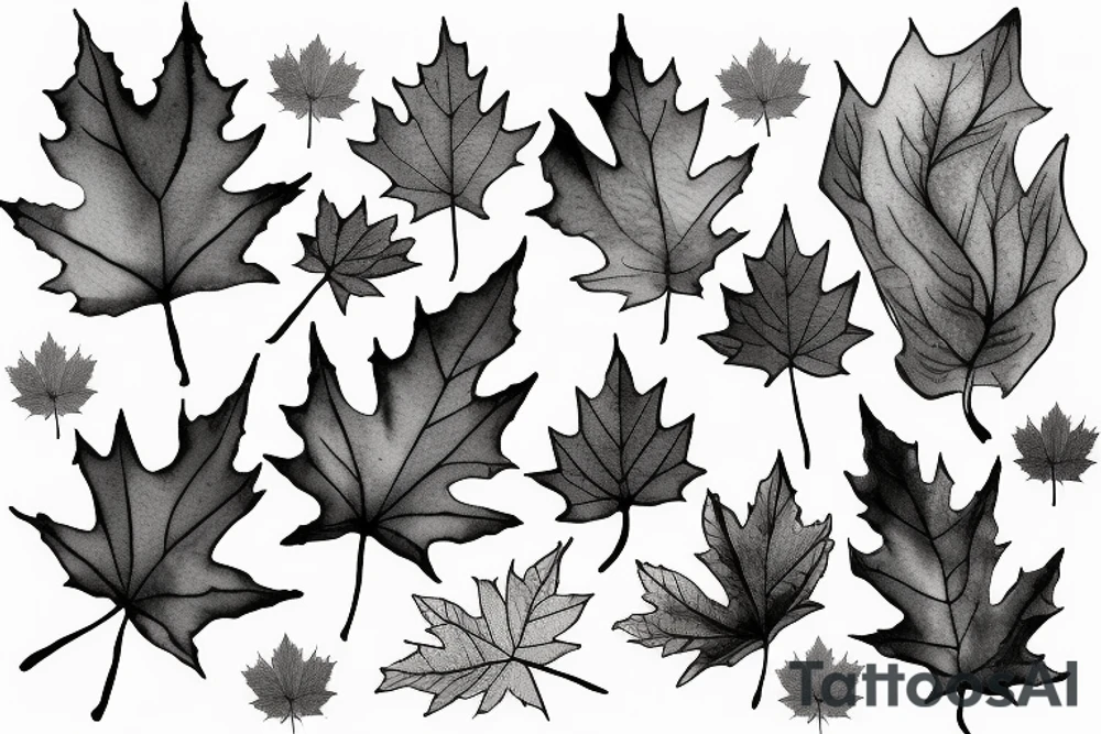 boy holding maple leaf tattoo idea
