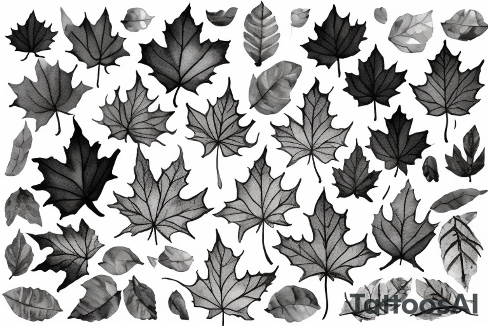 boy holding maple leaf tattoo idea