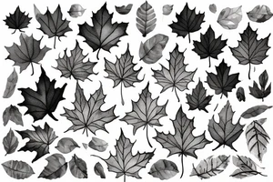 boy holding maple leaf tattoo idea