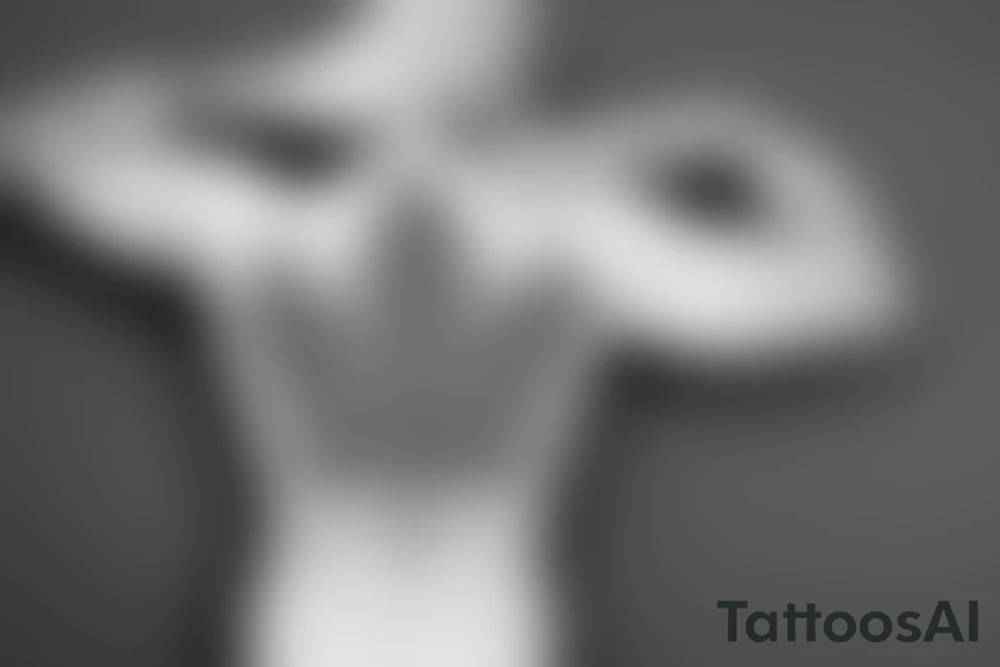boy holding maple leaf tattoo idea