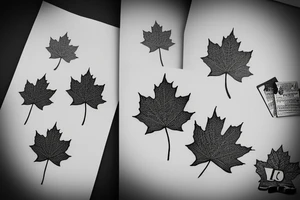 boy holding maple leaf tattoo idea