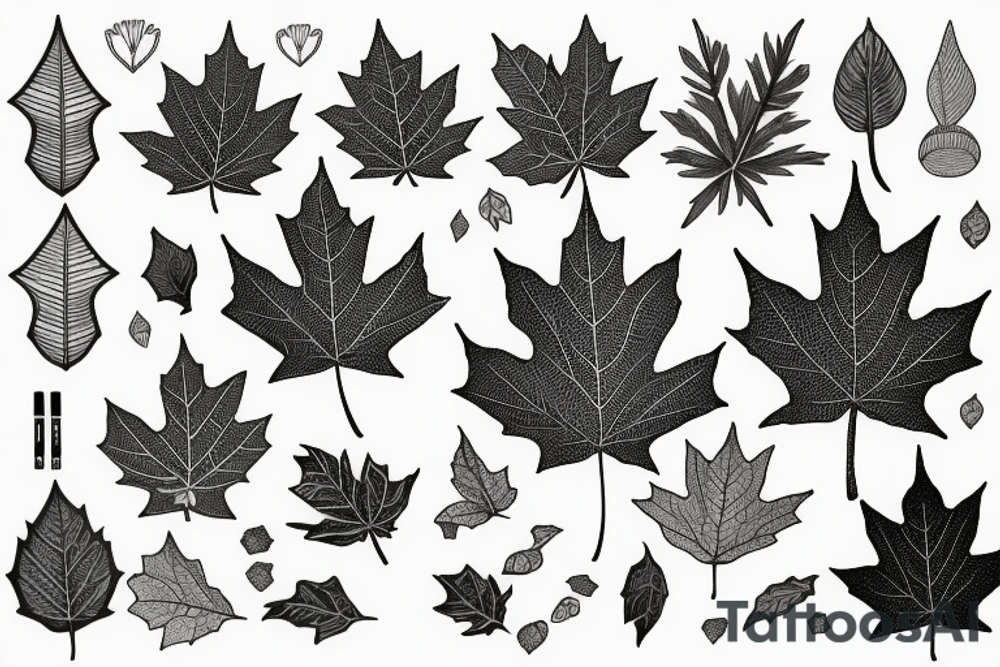 boy holding maple leaf tattoo idea
