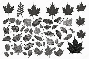 boy holding maple leaf tattoo idea