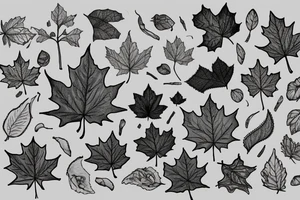 boy holding maple leaf tattoo idea