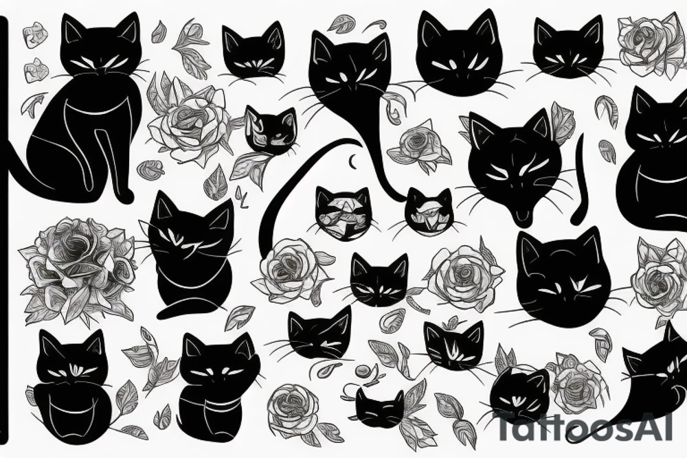 black cat tattoo idea
