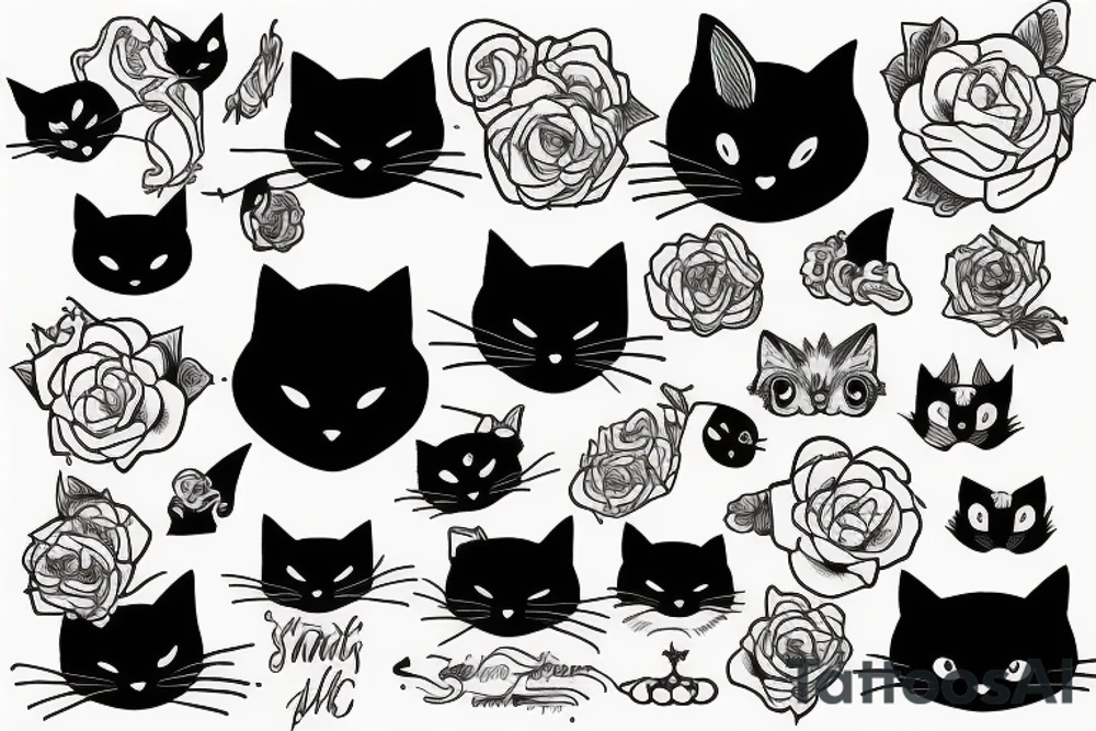 black cat tattoo idea