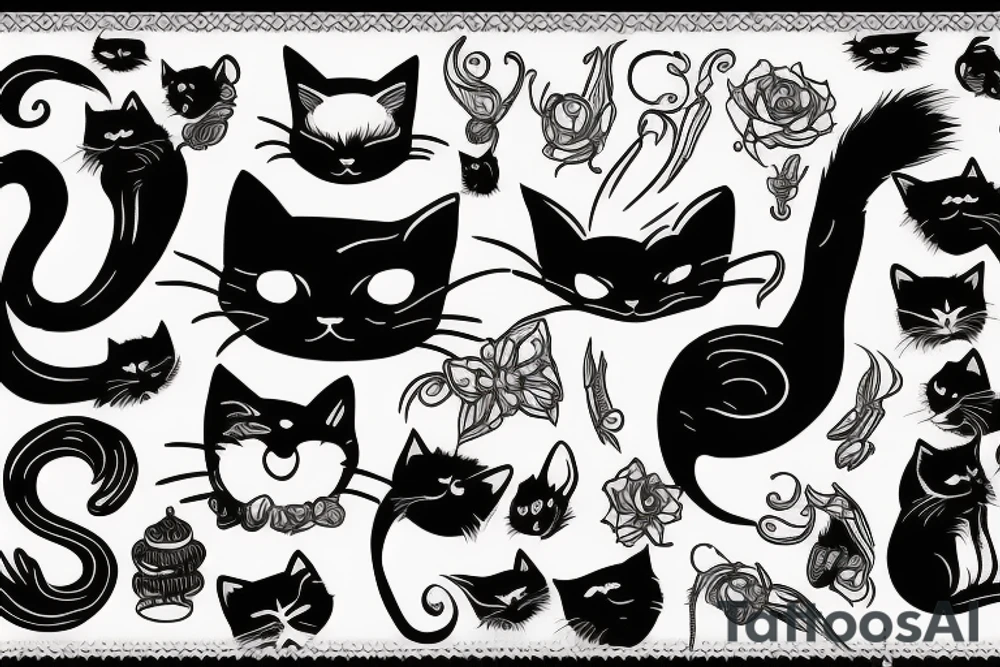 black cat tattoo idea