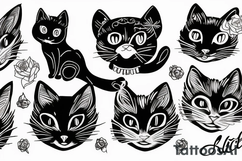 black cat tattoo idea