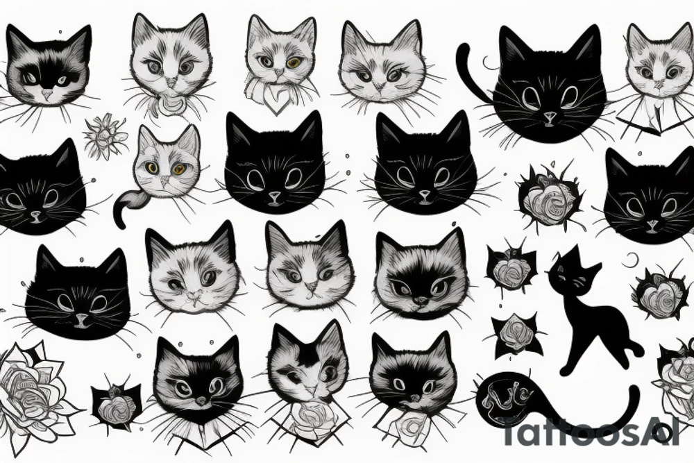 black cat tattoo idea