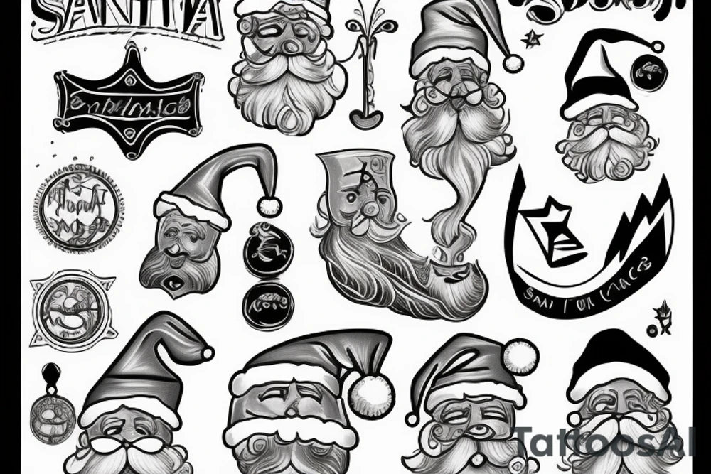 santa tattoo idea