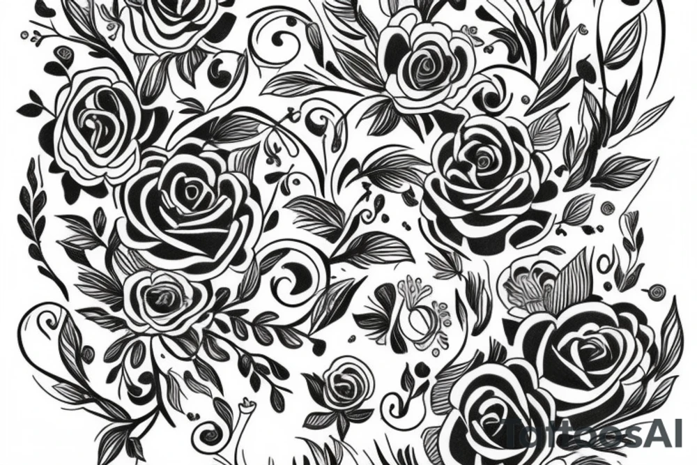 Floral sleeve tattoo idea