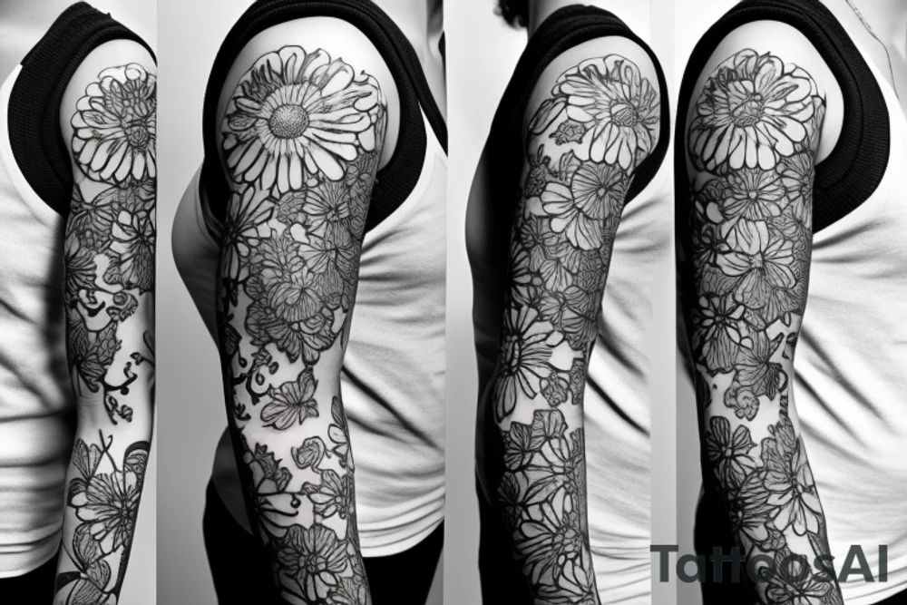 Floral sleeve tattoo idea