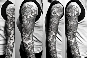 Floral sleeve tattoo idea
