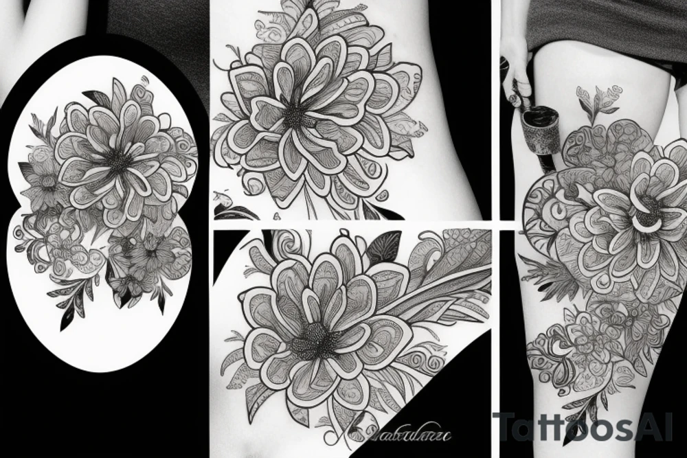 Floral intricate tattoo idea