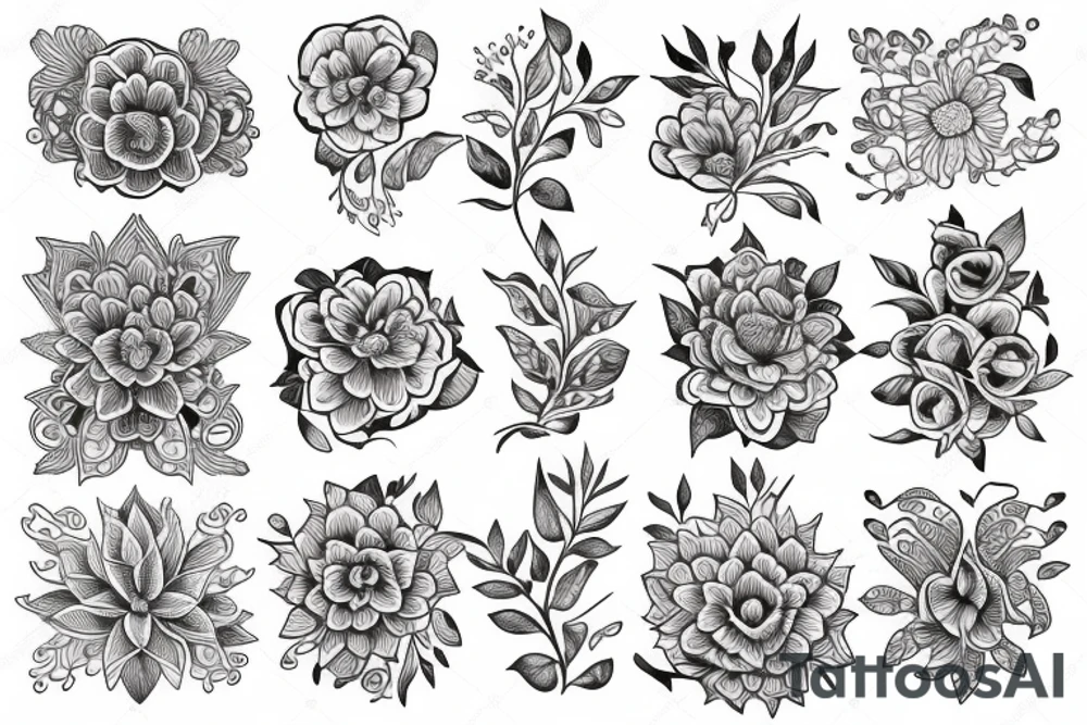 Floral intricate tattoo idea
