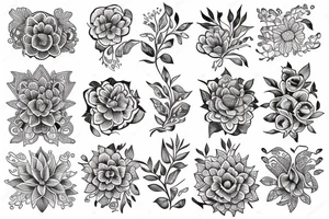 Floral intricate tattoo idea