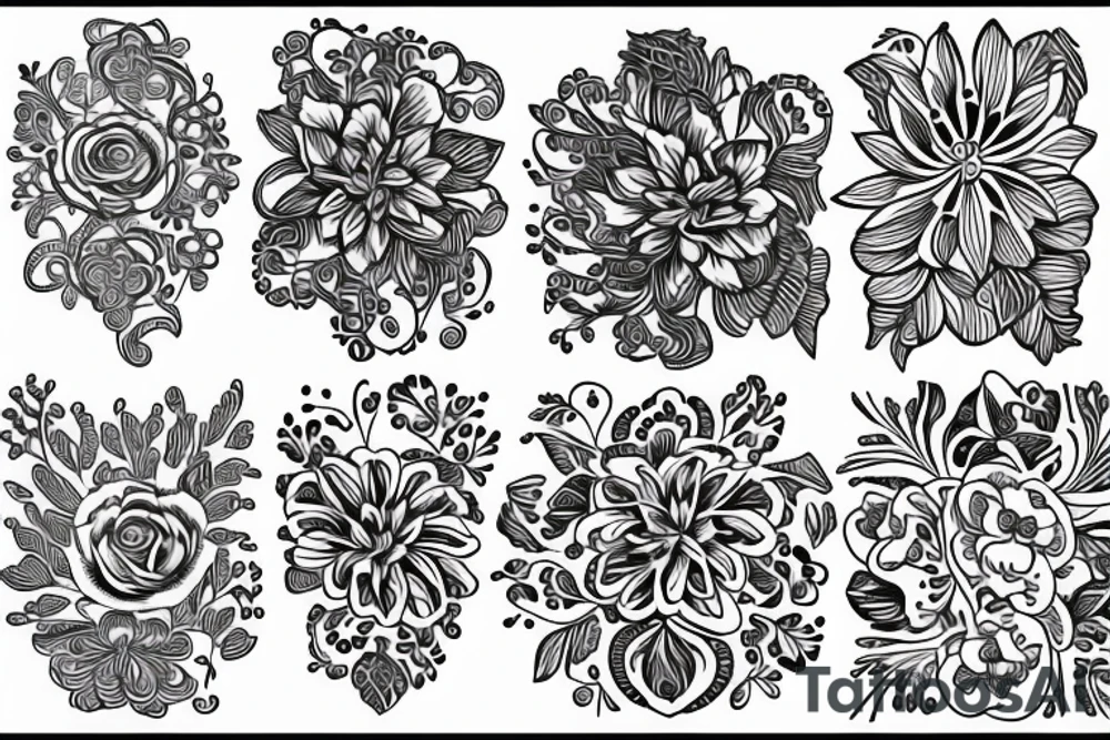 Floral intricate tattoo idea