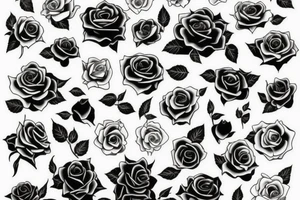 Full roses design flat tattoo idea