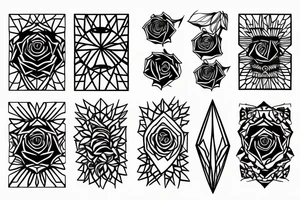 Geometrical rose design tattoo idea