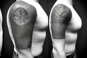 Pawn chess piece looking in mirror at King chess piece tattoo idea