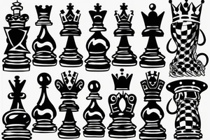 King chess piece tattoo idea