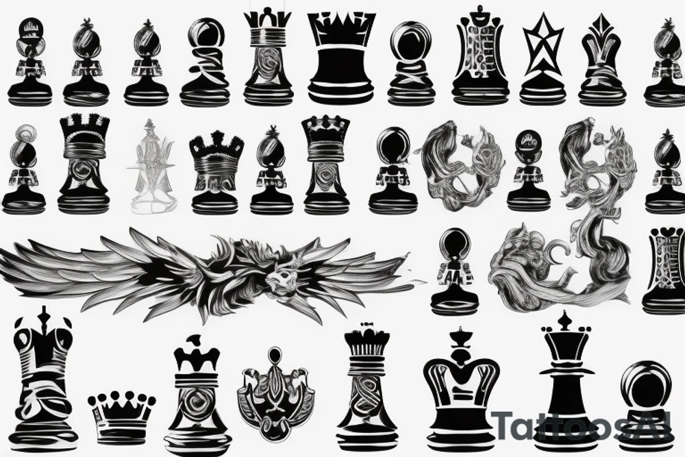 King chess piece tattoo idea
