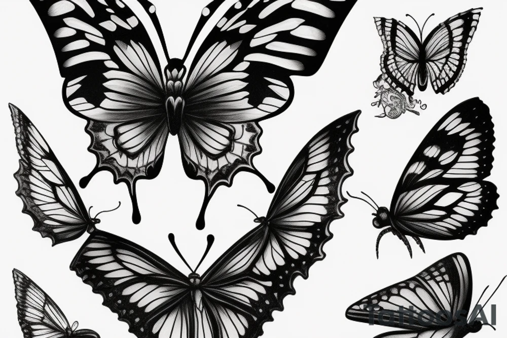 Butterfly skull tattoo idea