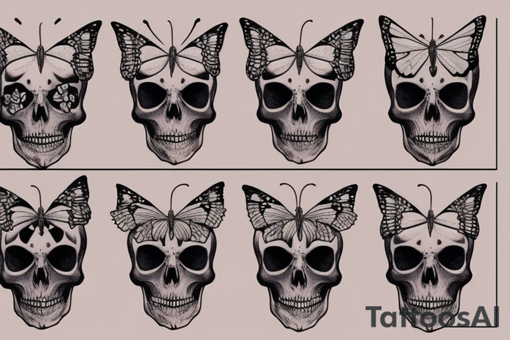 Butterfly skull tattoo idea