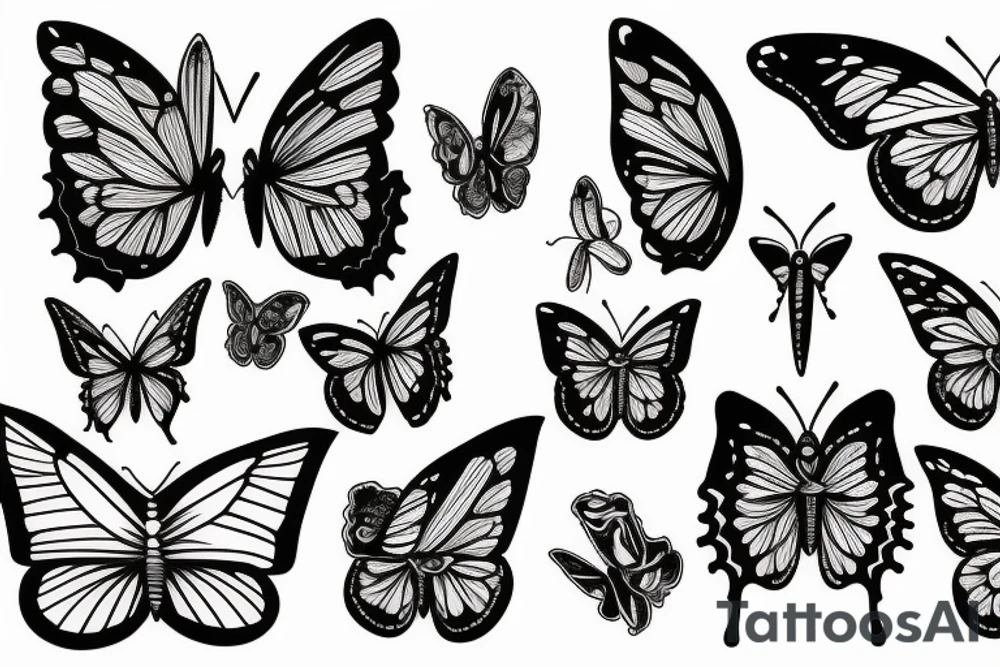 Butterfly skull tattoo idea