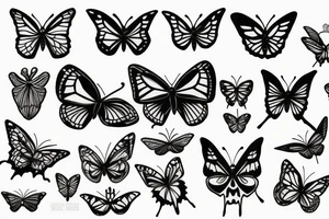 Butterfly skull tattoo idea