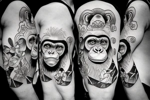 A chimpanzee tea party tattoo idea